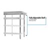 Bk Resources Work Table Stainless Steel With Undershelf, 1.5" Rear Riser 96"Wx30"D VTTR-9630